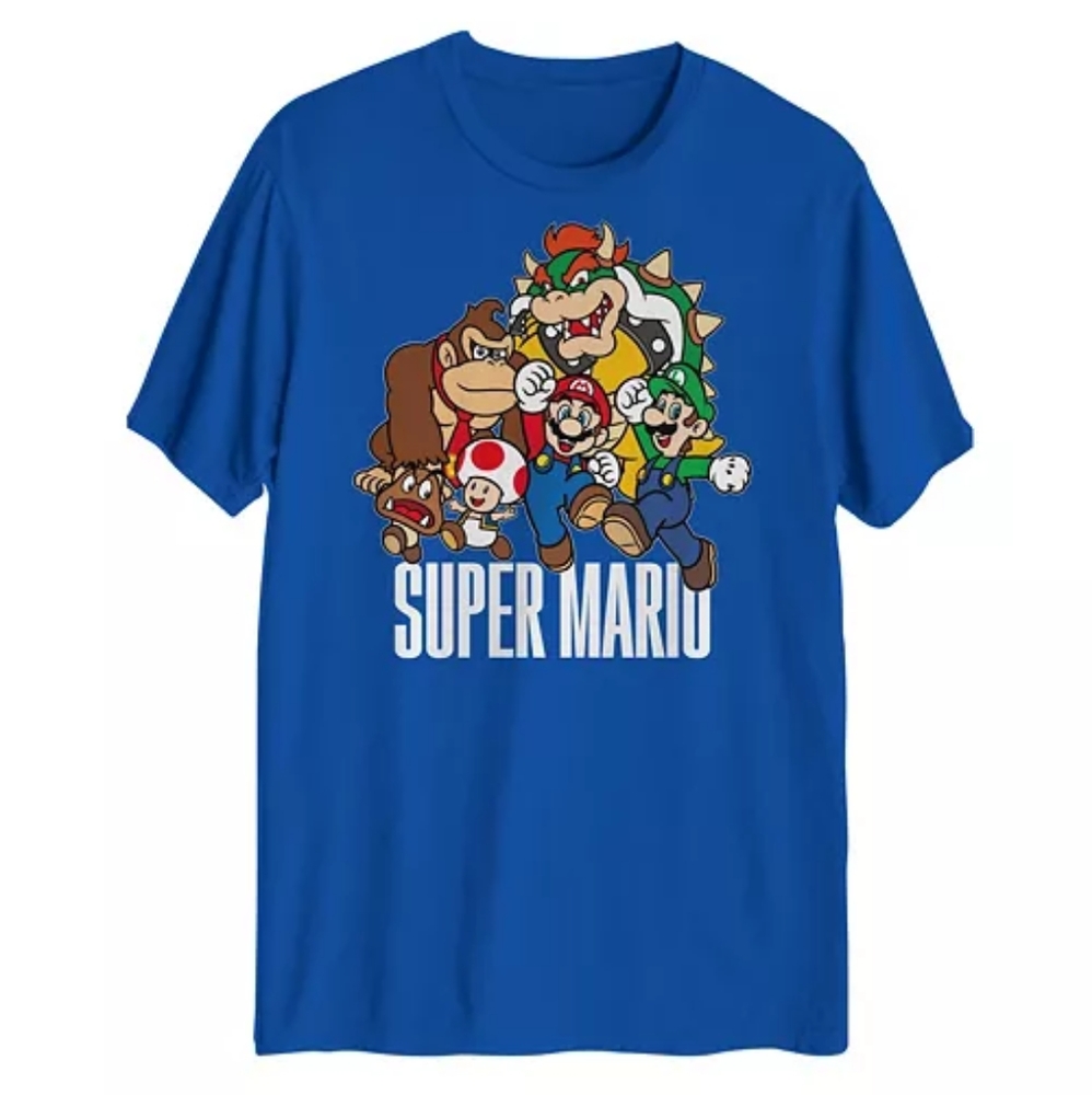Super Mario Group Medium Men's Graphic T-Shirt Luigi Bowser Donkey Kong Toad